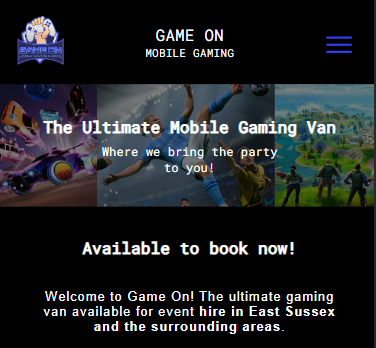 screenshot of game on website